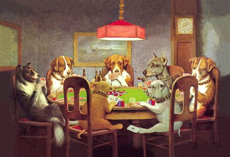 dog playing poker